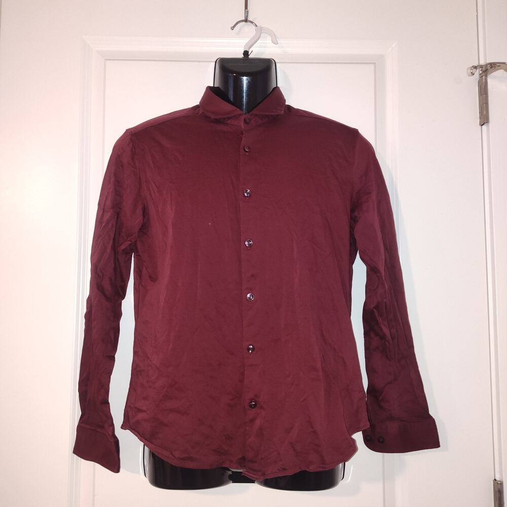 Peter England Men’s Red Long Sleeve Dress Shirt Size XL BG 9